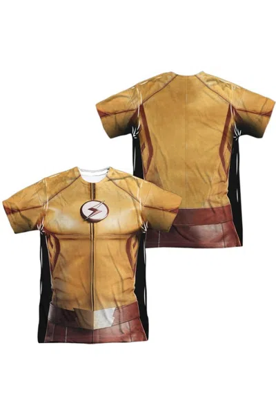 Gildan Flash Kid Flash Uniform (front/back Print) Short Sleeve Adult Poly Crew Tee / T-shirt In Brown