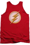 Gildan Justice League Of America Destroyed Flash Logo Adult Tank Top In Red