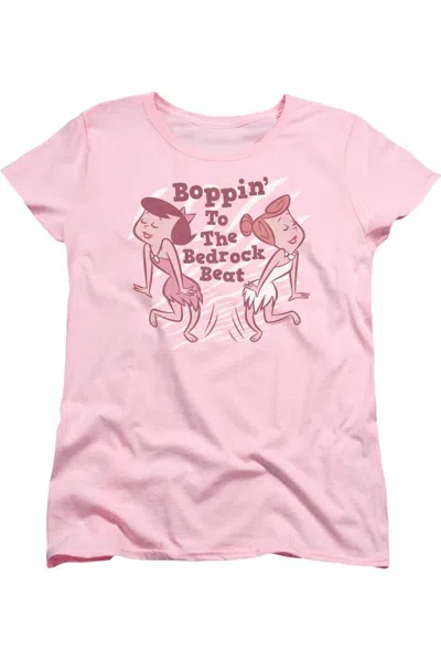 Gildan Flintstones Boppin Short Sleeve Womens Tee / T-shirt In Pink