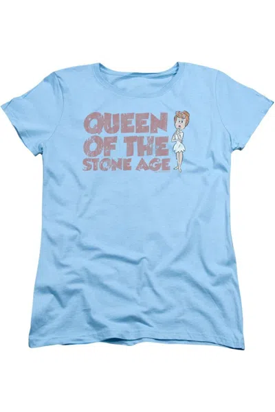 Gildan Flintstones Vintage Queen Wilma Short Sleeve Womens Tee / T-shirt In Blue