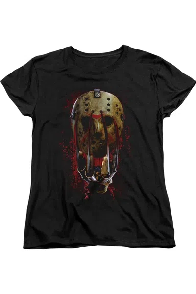 Gildan Freddy Vs Jason Mask And Claws Short Sleeve Women´s Tee / T-shirt In Black