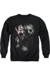 Gildan Freddy Vs Jason Scratches Adult Crewneck Sweatshirt In Black