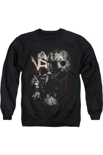 Gildan Freddy Vs Jason Scratches Adult Crewneck Sweatshirt In Black