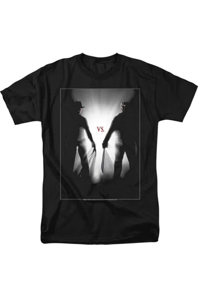 Gildan Freddy Vs Jason Silhouettes Short Sleeve Adult Tee / T-shirt In Black