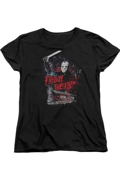 Gildan Friday The 13th Cabin Short Sleeve Womens T-shirt In Black