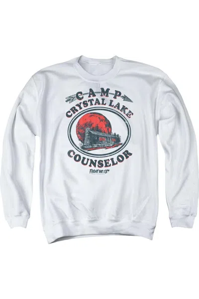 Gildan Friday The 13th Camp Counselor Adult Crewneck Sweatshirt In White