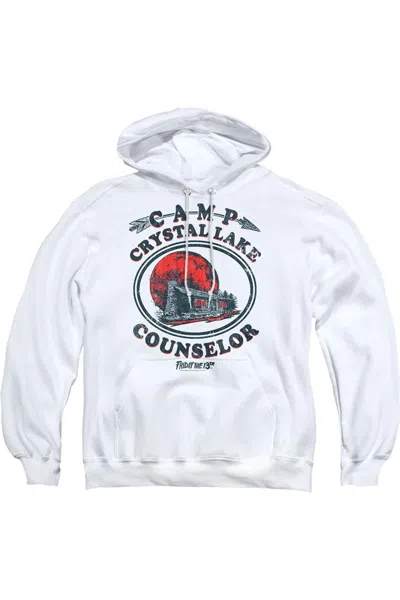 Gildan Friday The 13th Camp Counselor Adult Pull Over Hoodie In White