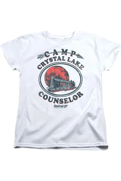 Gildan Friday The 13th Camp Counselor Short Sleeve Womens T-shirt In White