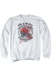 Gildan Friday The 13th Camp Counselor Victim Adult Crewneck Sweatshirt In White