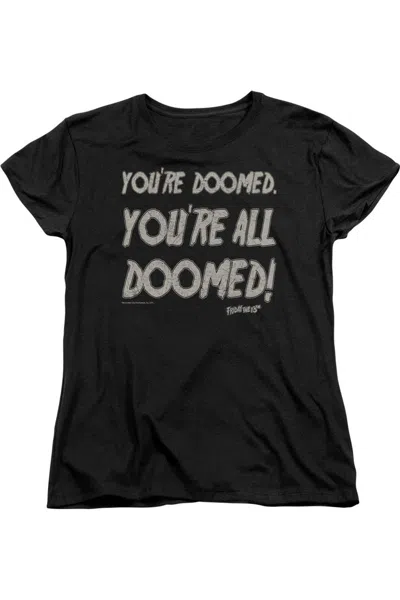 Gildan Friday The 13th Doomed Short Sleeve Women´s T-shirt In Black
