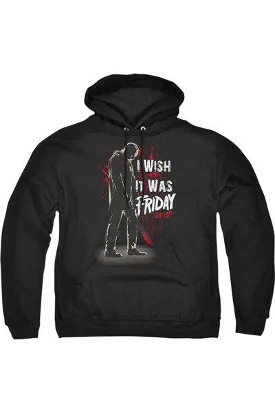 Gildan Friday The 13th I Wish It Was Friday Adult Pull Over Hoodie In Black