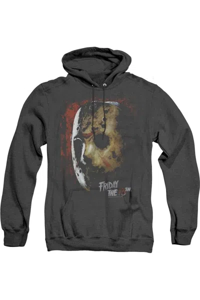 Gildan Friday The 13th Mask Of Death Adult Heather Hoodie In Black