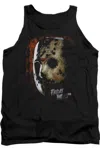 Gildan Friday The 13th Mask Of Death Adult Tank Top In Black