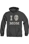 Gildan Friday The 13th Mommas Boy Adult Heather Hoodie / Hooded Sweatshirt In Black