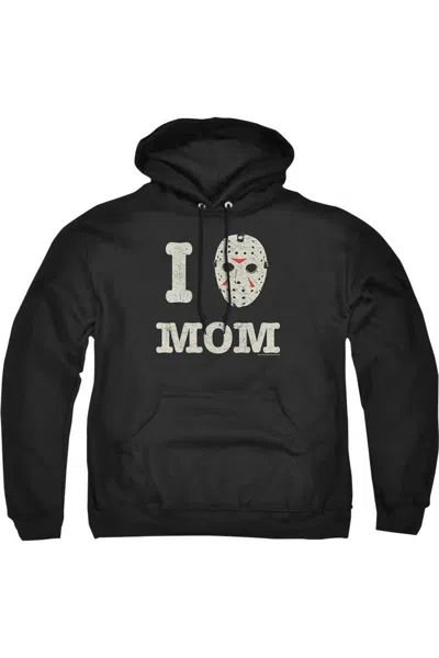 Gildan Friday The 13th Mommas Boy Adult Pull Over Hoodie / Hooded Sweatshirt In Black