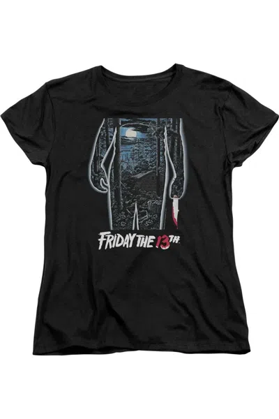 Gildan Friday The 13th Poster Short Sleeve Womens T-shirt In Black