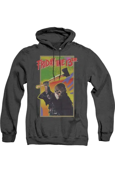 Gildan Friday The 13th Retro Game Adult Heather Hoodie In Black
