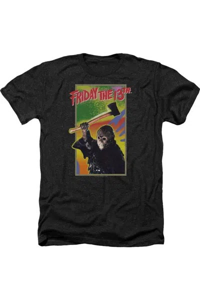 Gildan Friday The 13th Retro Game Adult Heather Tee / T-shirt In Black