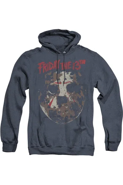 Gildan Friday The 13th Rough Mask Adult Heather Hoodie In Blue