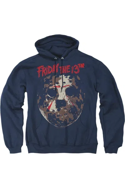 Gildan Friday The 13th Rough Mask Adult Pull Over Hoodie In Blue