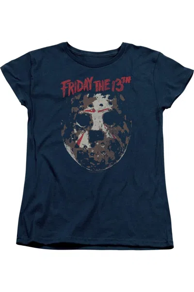 Gildan Friday The 13th Rough Mask Short Sleeve Women´s Tee / T-shirt In Blue