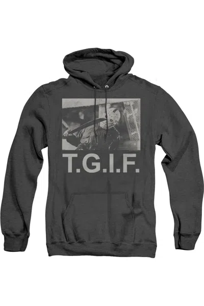 Gildan Friday The 13th Tgif Adult Heather Hoodie / Hooded Sweatshirt In Black