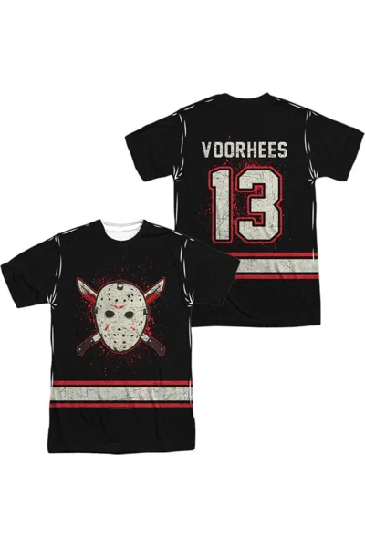 Gildan Friday The 13th Voorhees Jersey Short Sleeve Adult Poly Crew T-shirt In White