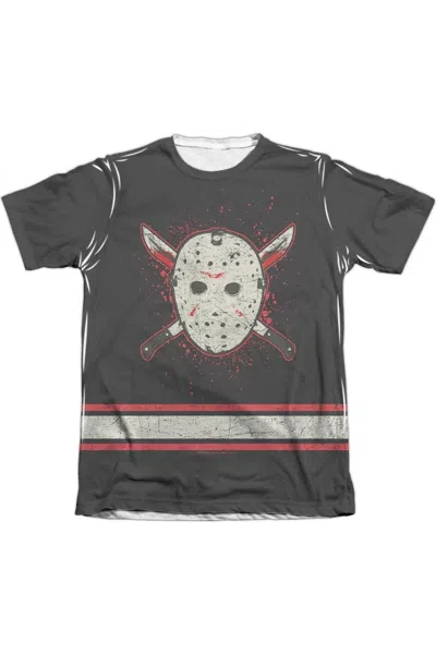 Gildan Friday The 13th Voorhees Jersey Sleeve T-shirt In White