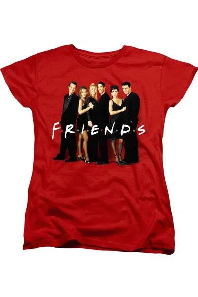 Gildan Friends Cast In Black Short Sleeve Womens Tee / T-shirt In Red