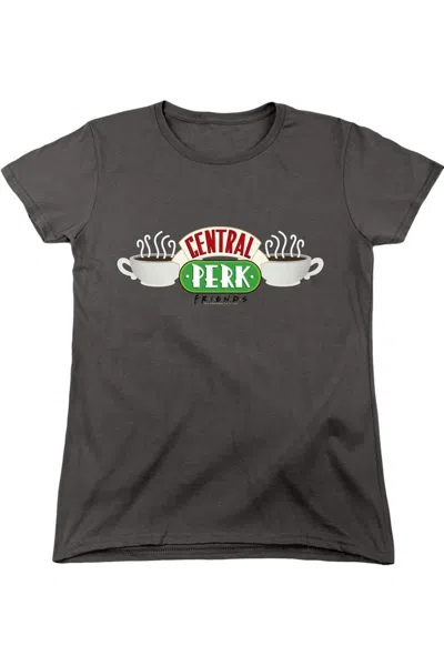 Gildan Friends Central Perk Logo Short Sleeve Womens Tee / T-shirt In Gray
