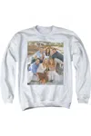 Gildan Friends Lifes A Beach Adult Crewneck Sweatshirt In White