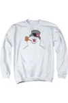 Gildan Frosty The Snowman Frosty Face Adult Crewneck Sweatshirt In White