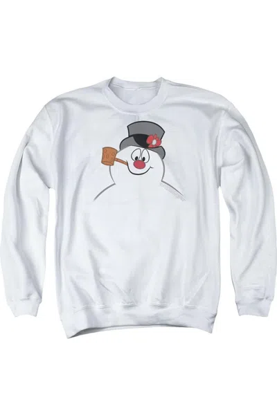 Gildan Frosty The Snowman Frosty Face Adult Crewneck Sweatshirt In White