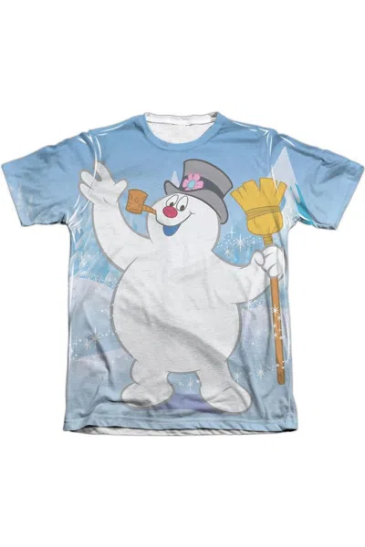 Gildan Frosty The Snowman Frosty Wave Adult Poly/cotton Short Sleeve Tee / T-shirt In Blue
