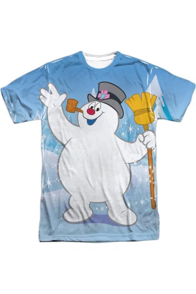 Gildan Frosty The Snowman Frosty Wave Short Sleeve Adult Poly Crew Tee / T-shirt In White