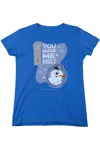 Gildan Frosty The Snowman Melt Short Sleeve Womens Tee / T-shirt In Blue