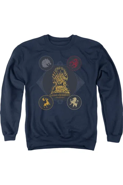 Gildan Game Of Thrones 4 Houses 4 The Throne Adult Crewneck Sweatshirt In Blue