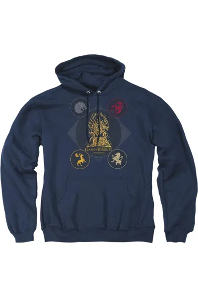 Gildan Game Of Thrones 4 Houses 4 The Throne Adult Pull Over Hoodie / Hooded Sweatshirt In Blue