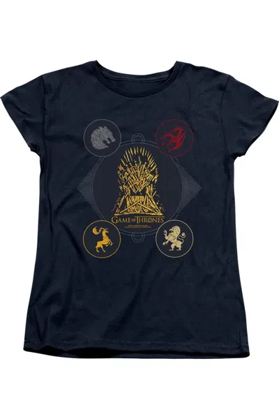 Gildan Game Of Thrones 4 Houses 4 The Throne Short Sleeve Women´s Tee / T-shirt In Blue