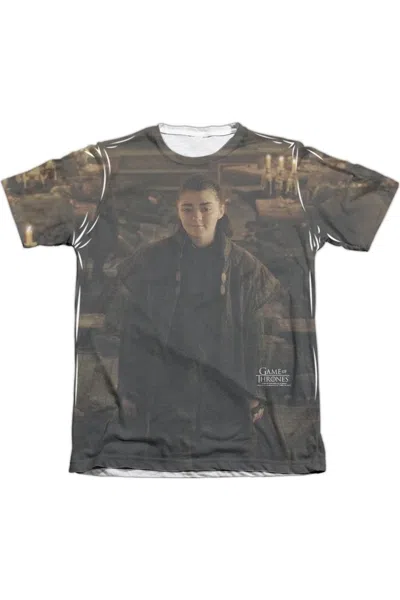 Gildan Game Of Thrones Arya For The Throne Adult Poly/cotton Short Sleeve Tee / T-shirt In White