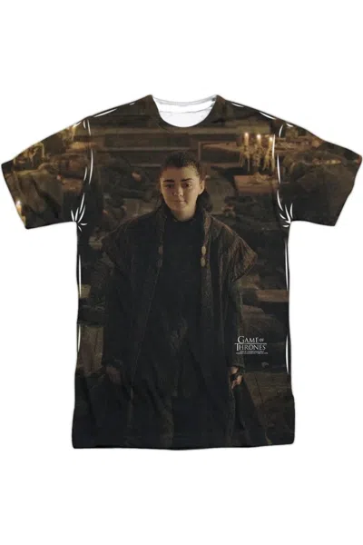 Gildan Game Of Thrones Arya For The Throne Short Sleeve Adult Poly Crew Tee / T-shirt In White