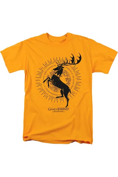 Gildan Game Of Thrones Baratheon Burst Sigil Short Sleeve Adult Tee / T-shirt In Gold
