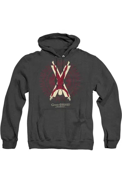 Gildan Game Of Thrones Bolton Burst Sigil Adult Heather Hoodie / Hooded Sweatshirt In Black