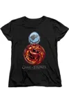 Gildan Game Of Thrones Combined Targaryn And Stark Short Sleeve Women´s Tee / T-shirt In Black