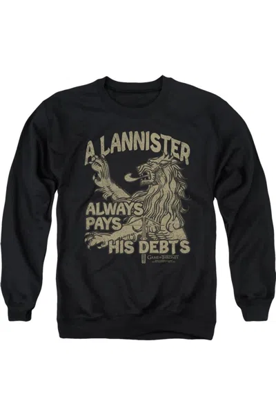 Gildan Game Of Thrones Debts Adult Crewneck Sweatshirt In Black