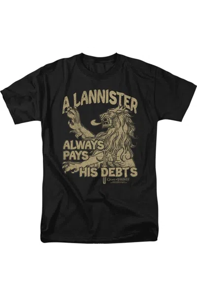 Gildan Game Of Thrones Debts Short Sleeve Adult Tee / T-shirt In Black