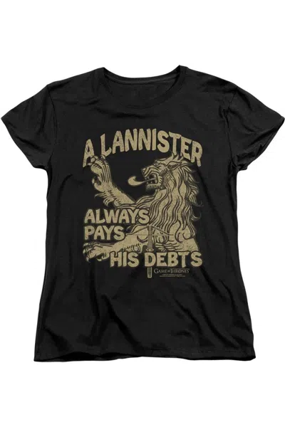 Gildan Game Of Thrones Debts Short Sleeve Women´s Tee / T-shirt In Black