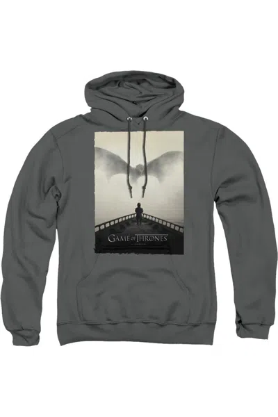 Gildan Game Of Thrones Dragon 2 Adult Pull Over Hoodie / Hooded Sweatshirt In Gray