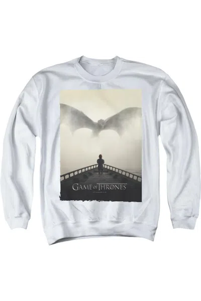 Gildan Game Of Thrones Dragon 3 Adult Crewneck Sweatshirt In White