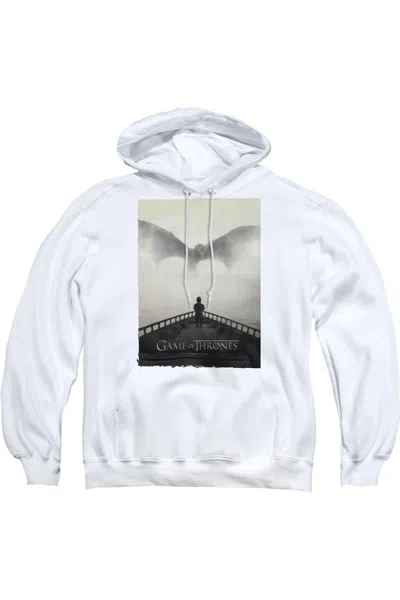 Gildan Game Of Thrones Dragon 3 Adult Pull Over Hoodie / Hooded Sweatshirt In White